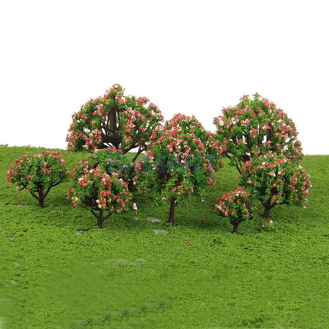 Plastic Peach Trees Model Train Railroad