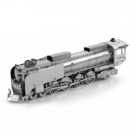 3D Metal Silver Train